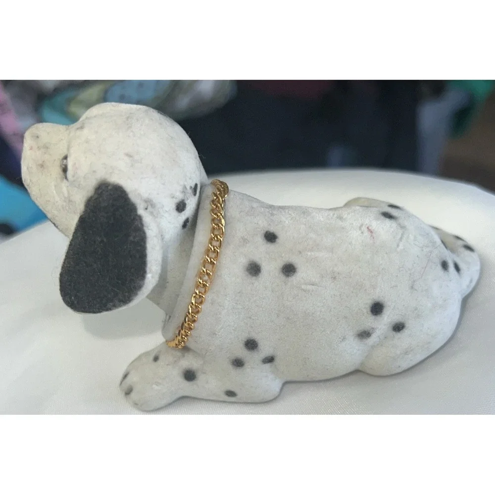 Dalmatian Dog Figurine Flocked Bobble‎ Head Nodder 3x6x3.5
